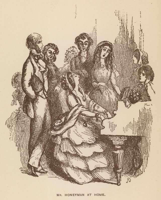 Illustration til The Newcomes af Thackeray (litografi) af English School