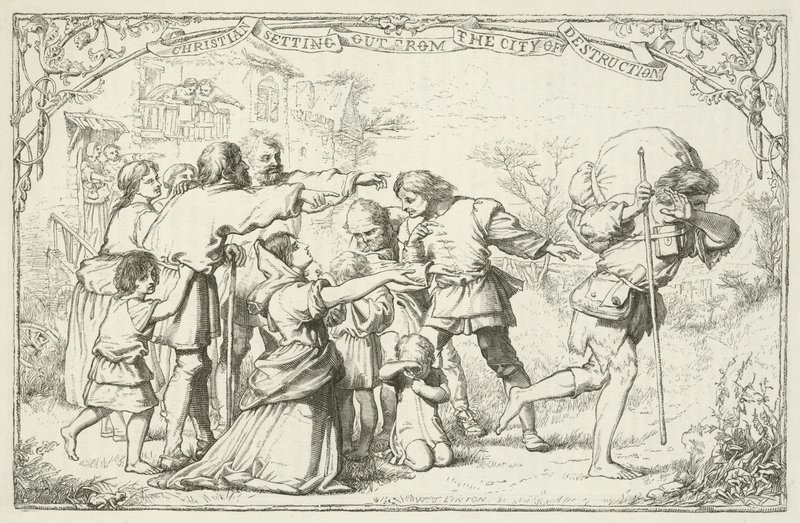 Illustration til The Pilgrims Progress af John Bunyan af English School