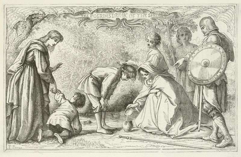 Illustration til The Pilgrims Progress af John Bunyan af English School