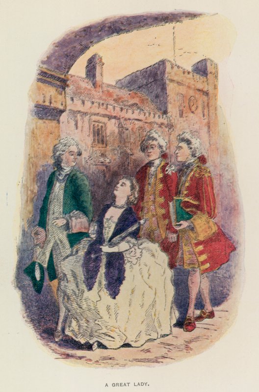 Illustration til The Virginians af Thackeray (litografi) af English School