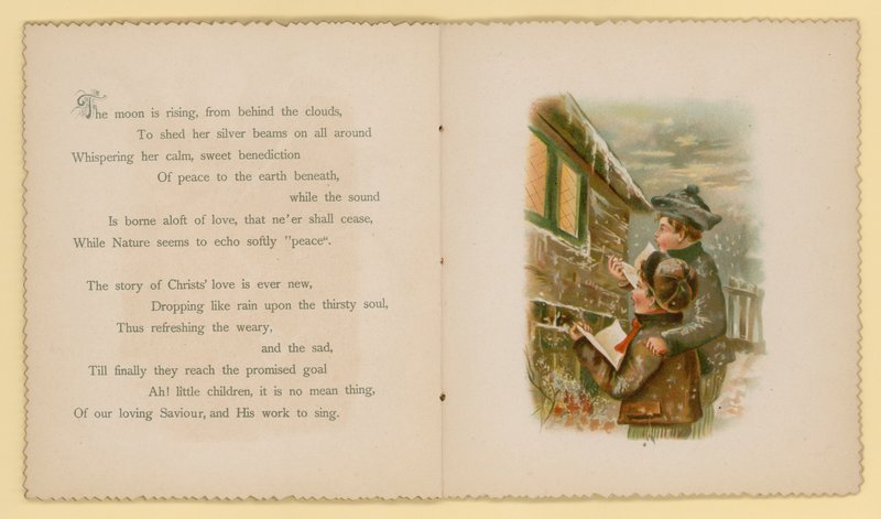 Illustration til Tidings Of Joy af Dora Ross (farvelitografi) af English School