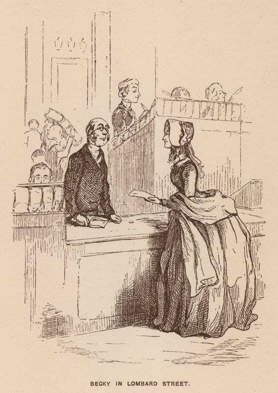 Illustration til Vanity Fair af Thackeray (litografi) af English School