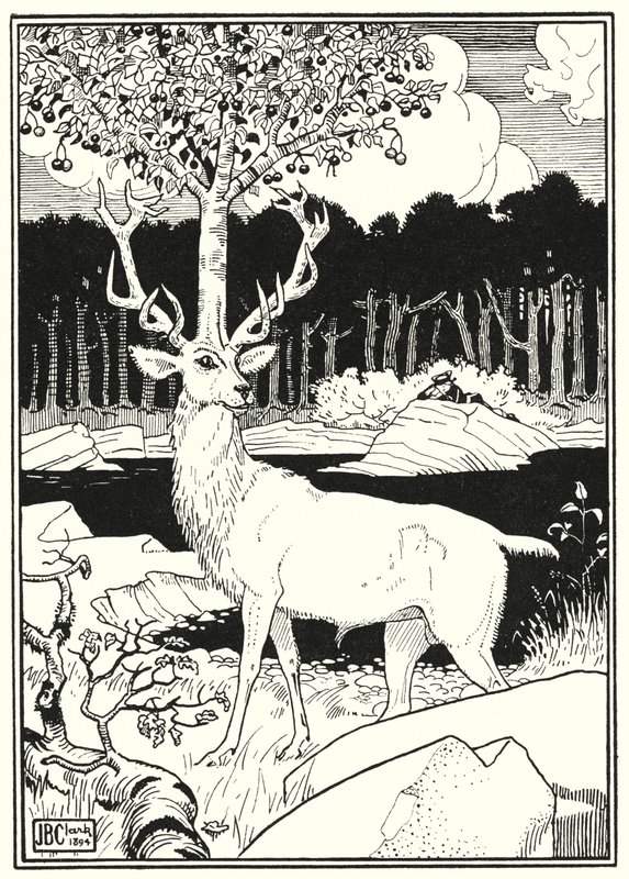 Illustration til baron Munchausens eventyr (gravering) af English School
