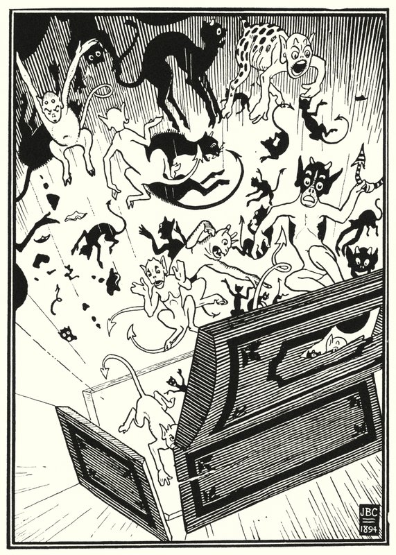 Illustration til Baron Münchhausens eventyr (kobberstik) af English School