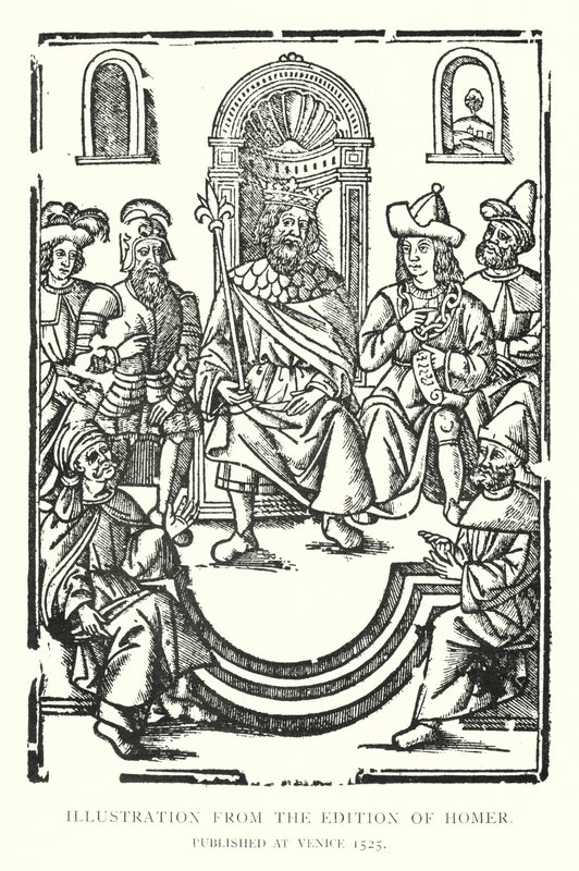 Illustration fra udgaven af Homer, udgivet i Venedig 1525 (litho) af English School
