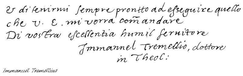 Immanuel Tremellius af English School