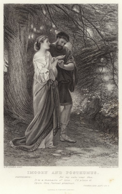 Imogen og Posthumus, Cymbeline, Act I, Sc 2 af English School