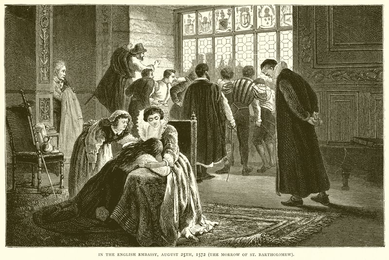 I den engelske ambassade, den 25. august 1572 (morgendagen af St. Bartholomew) af English School