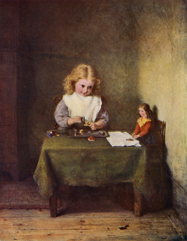 I børnehaven (farve litho) af English School