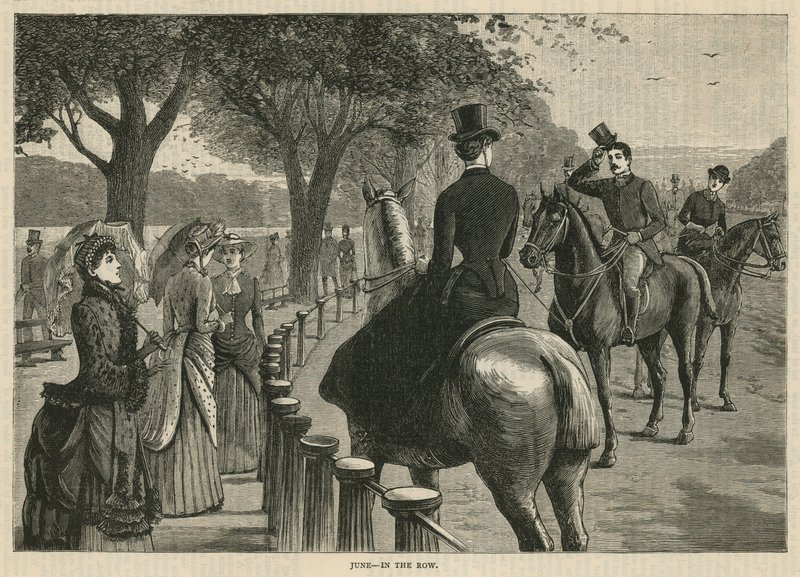 I Rækken; Rotten Row, Hyde Park, London af English School