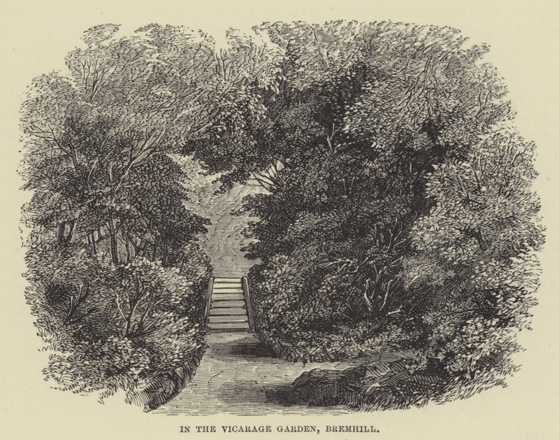 I præstegårdshaven, Bremhill (gravering) af English School