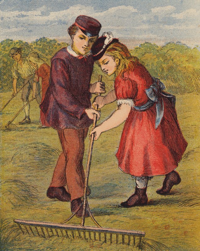 I hømarken (farvelitografi) af English School