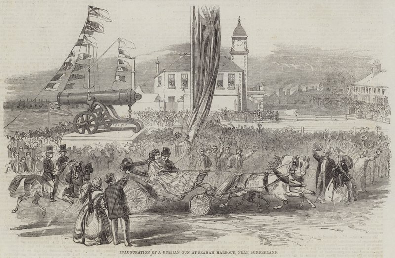 Indvielse af en russisk pistol ved Seaham Harbour, nær Sunderland af English School