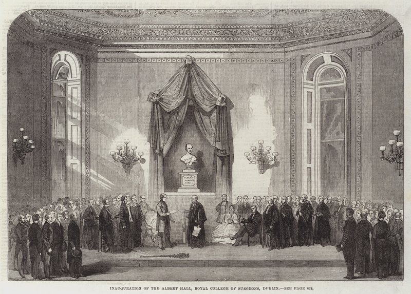Indvielse af Albert Hall, Royal College of Surgeons, Dublin (gravering) af English School