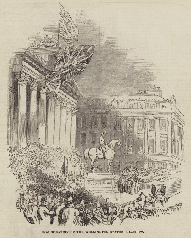 Indvielse af Wellington-statuen, Glasgow (gravering) af English School