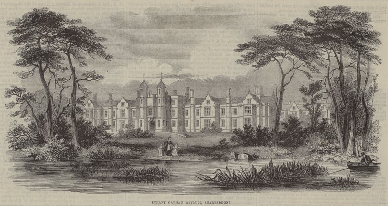 Børnehjemmet for forældreløse børn, Snaresbrook (gravering) af English School