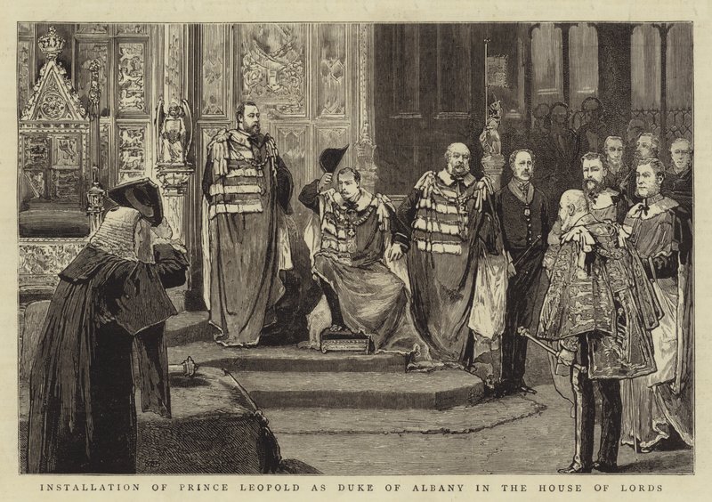 Indsættelse af prins Leopold som hertug af Albany i overhuset (gravering) af English School