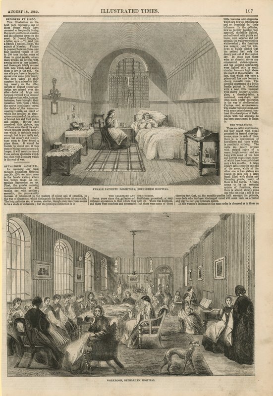Interiør af Bethlehem Hospital af English School