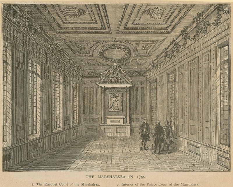 Interiør af Palace Court of the Marshalsea Prison af English School