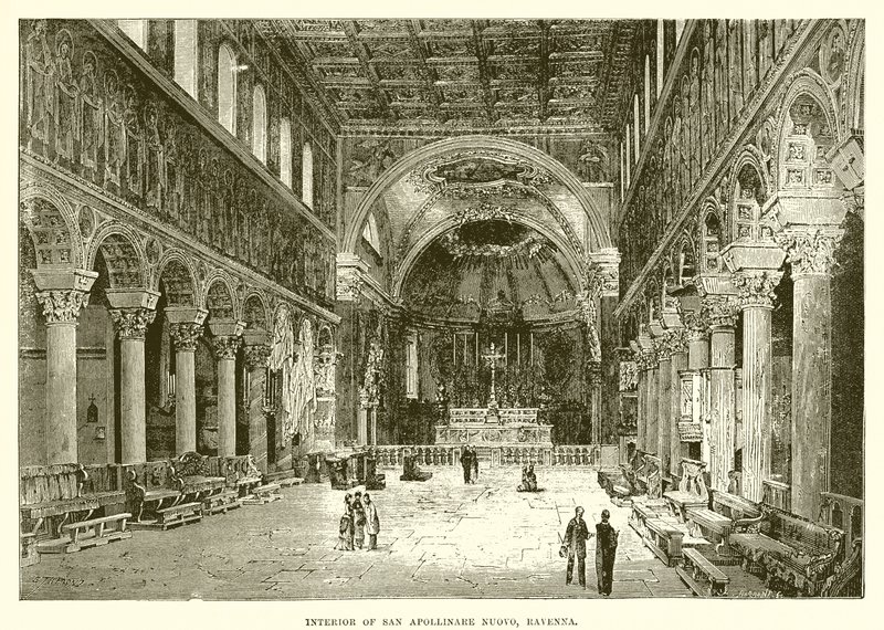 Interiør af San Apollinare Nuovo, Ravenna af English School