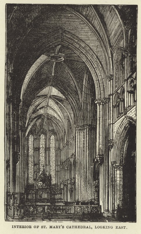 Interiør af St Marys Cathedral, kigger mod øst af English School
