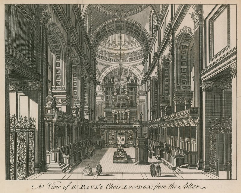 Interiør af St Pauls Cathedral af English School