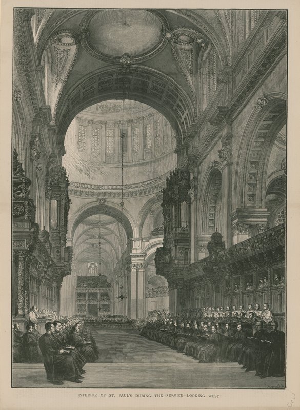 Interiør af St Pauls Cathedral af English School