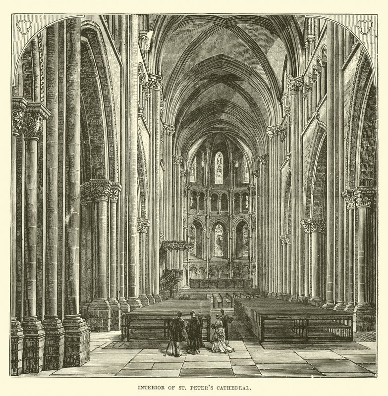 Interiør af St Peters Cathedral af English School