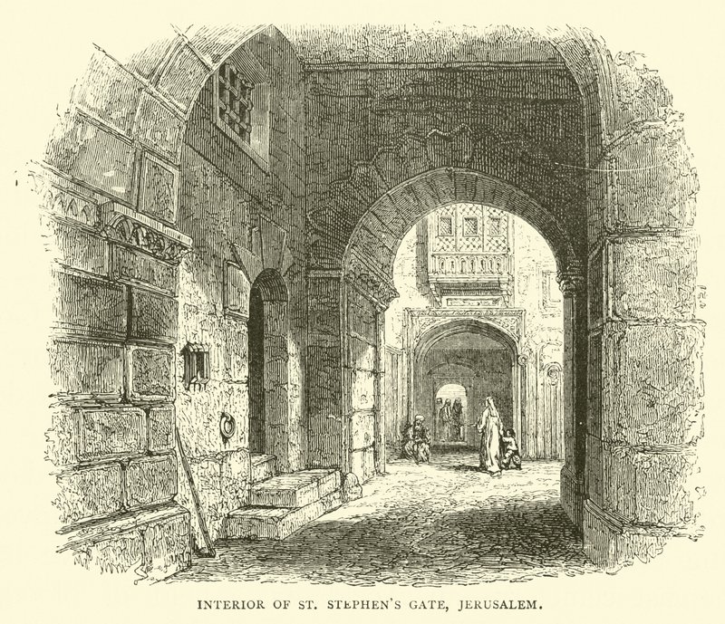Interiør af St Stephens Gate, Jerusalem af English School