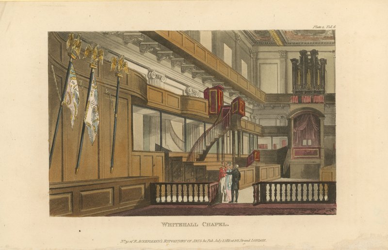 Interiør af Whitehall Chapel af English School