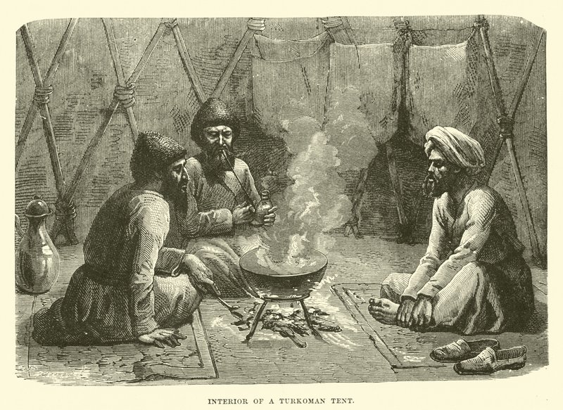 Interior of a Turkoman tent  af English School
