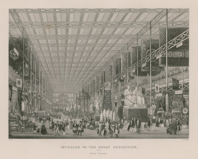 Interiør af den store udstilling, 1851, British Department af English School