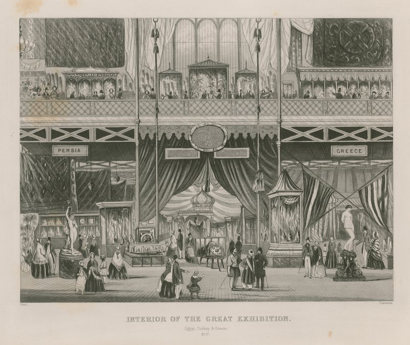 Interiør af den store udstilling, 1851, Egypten, Tyrkiet og Grækenland af English School