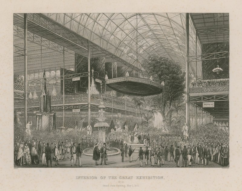 Interiør af den store udstilling, Grand State Opening, 1. maj 1851 af English School