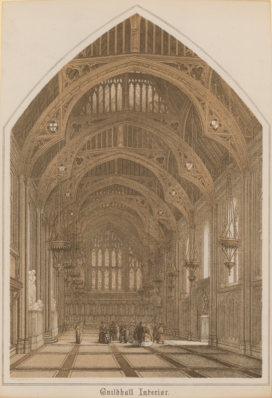 Interiør af Guildhall, London af English School