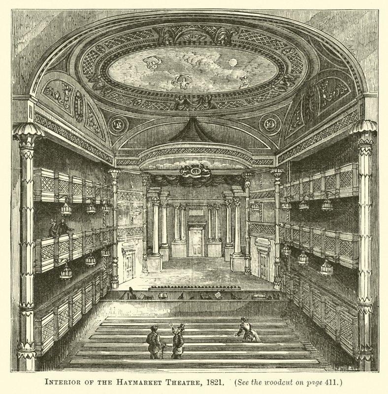 Interiør af Haymarket Theatre, 1821 af English School