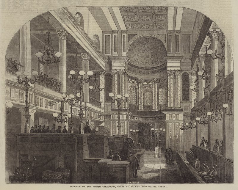 Interiør af den jødiske synagoge, Great St Helen