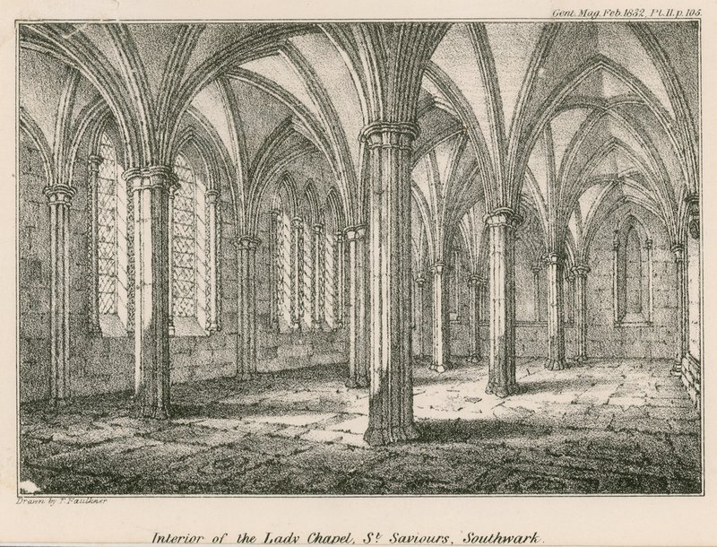 Interiør af Lady Chapel, St Saviours, Southwark af English School
