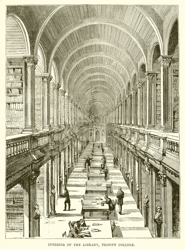 Interiør af biblioteket, Trinity College af English School