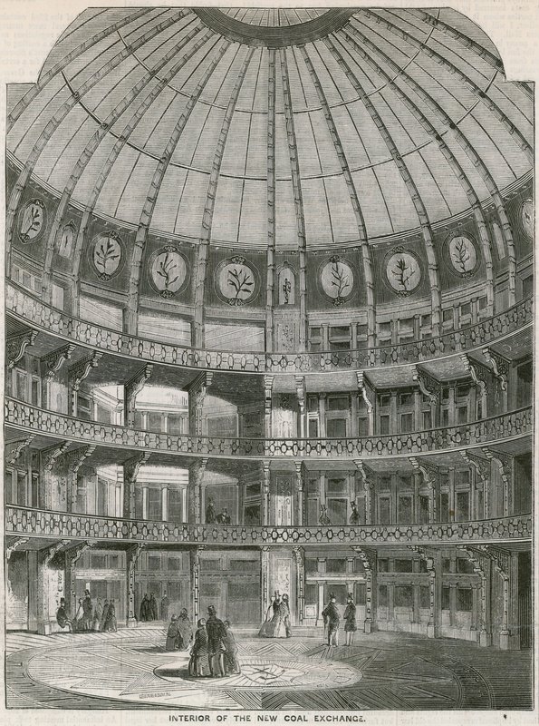 Interiør af New Coal Exchange, Thames Street af English School