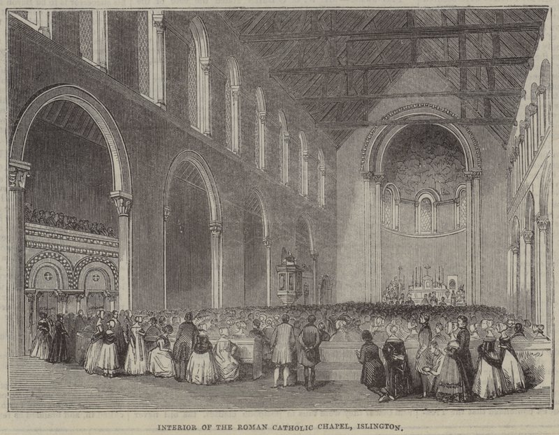 Interiør af det romersk-katolske kapel, Islington af English School