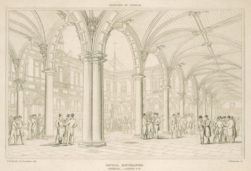 Interiør af Royal Exchange, London, set mod sydvest af English School