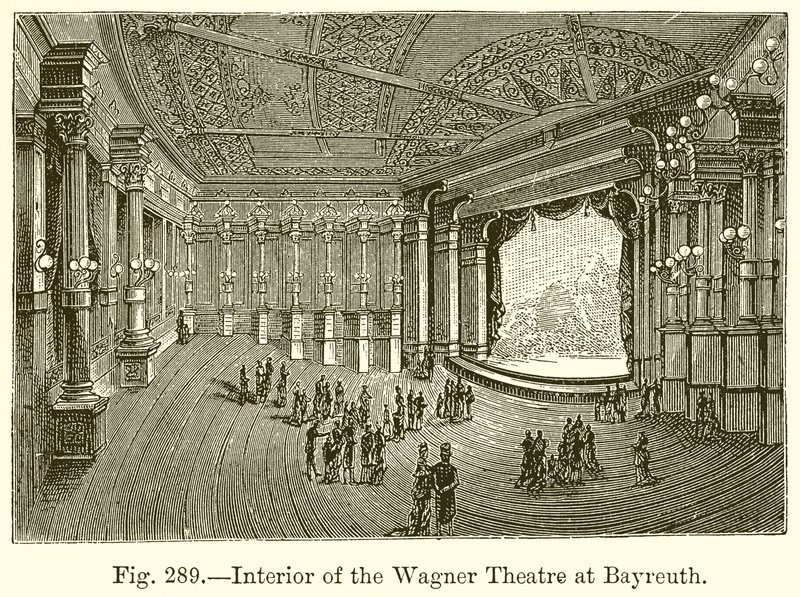 Interiør af Wagner Teatret i Bayreuth af English School
