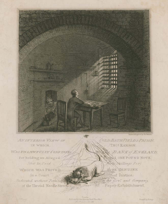 Indvendigt billede af Coldbath Fields Prison af English School
