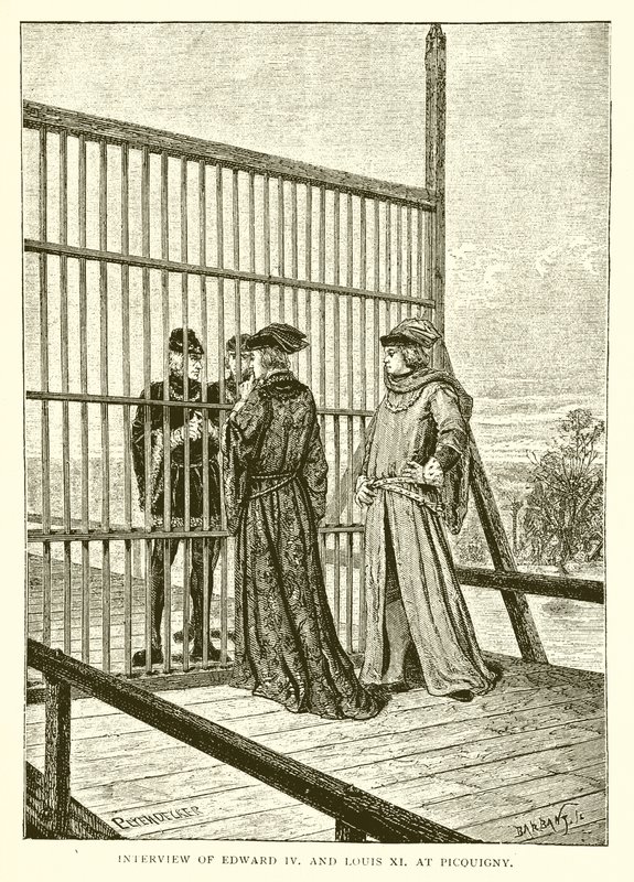 Interview af Edward IV og Louis XI på Picquigny af English School