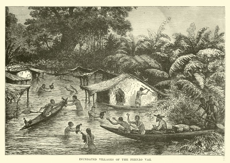 Inundated villages of the Fernao Vaz  af English School