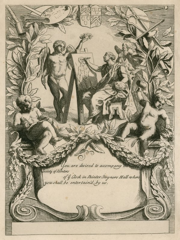 Invitation fra Malerforeningen til Malermestersalen af English School