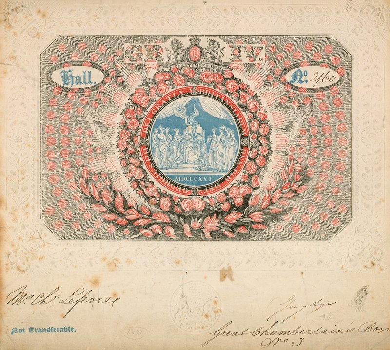 Invitation til Kroningen af Georg IV i 1821 af English School