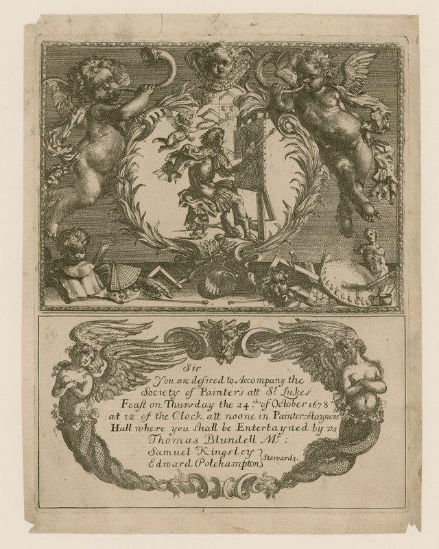 Indbydelse til Malerforeningen den 24. oktober 1678 af English School