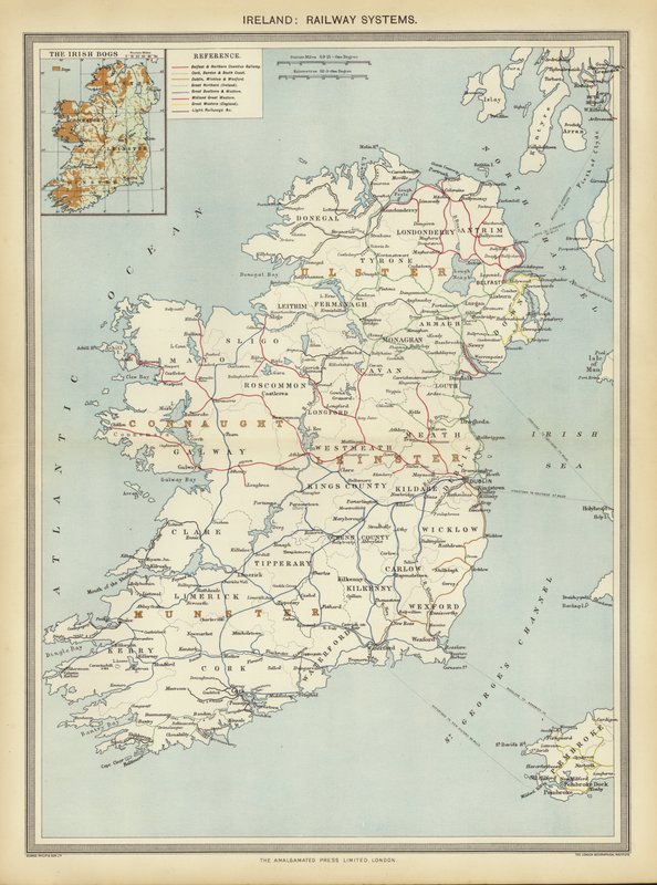 Irland, Railway Systems (farve litho) af English School